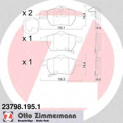 ZIMMERMANN 237981951 Комплект гальмівних колодок, дискове гальмо