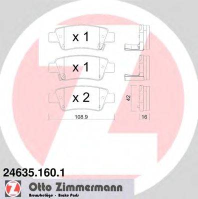 ZIMMERMANN 246351601 Комплект гальмівних колодок, дискове гальмо