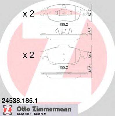 ZIMMERMANN 245381851 Комплект гальмівних колодок, дискове гальмо