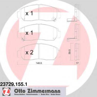 ZIMMERMANN 237291551 Комплект гальмівних колодок, дискове гальмо