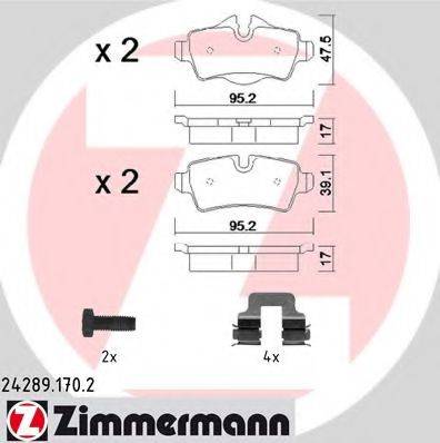 ZIMMERMANN 242891702 Комплект гальмівних колодок, дискове гальмо