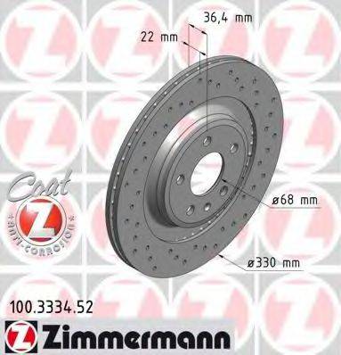 ZIMMERMANN 100333452 гальмівний диск