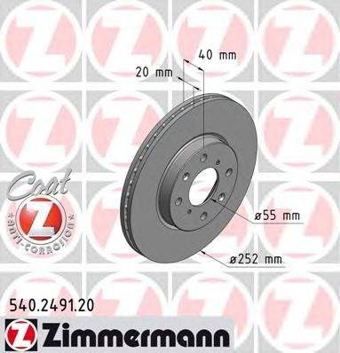 ZIMMERMANN 540249120 гальмівний диск