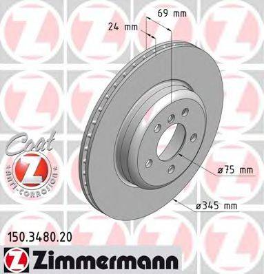 ZIMMERMANN 150348020 гальмівний диск