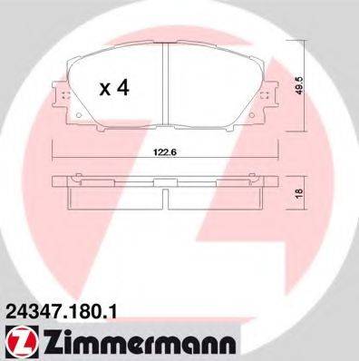 ZIMMERMANN 243471801 Комплект гальмівних колодок, дискове гальмо