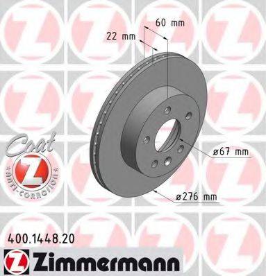 ZIMMERMANN 400144820 гальмівний диск