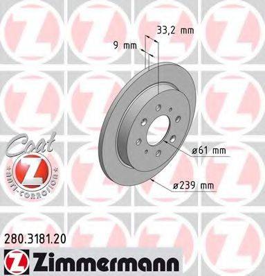 ZIMMERMANN 280318120 гальмівний диск