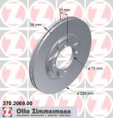 ZIMMERMANN 370206900 гальмівний диск