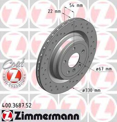 ZIMMERMANN 400368752 гальмівний диск