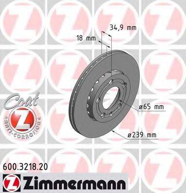 ZIMMERMANN 600321820 гальмівний диск