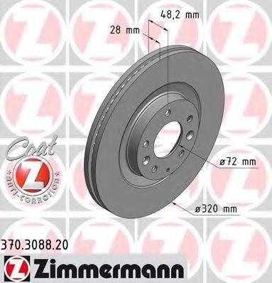 ZIMMERMANN 370308820 гальмівний диск