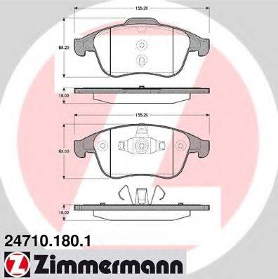 ZIMMERMANN 247101801 Комплект гальмівних колодок, дискове гальмо