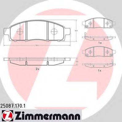 ZIMMERMANN 250871701 Комплект гальмівних колодок, дискове гальмо