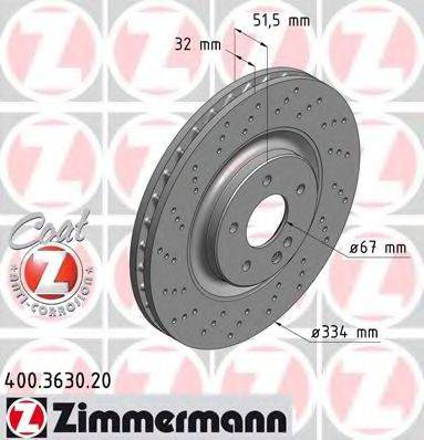 ZIMMERMANN 400363020 гальмівний диск