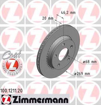 ZIMMERMANN 100121120 гальмівний диск