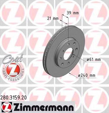 ZIMMERMANN 280315920 гальмівний диск