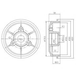 DELPHI BFR267 Гальмівний барабан