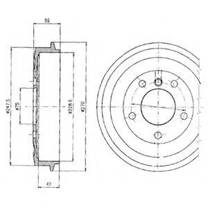 DELPHI BF275 Гальмівний барабан