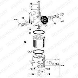 DELPHI 6260B620B Корпус, фільтр очищення палива