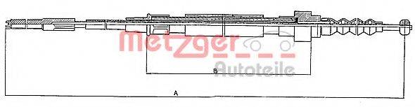 METZGER 10742 Трос, стоянкова гальмівна система