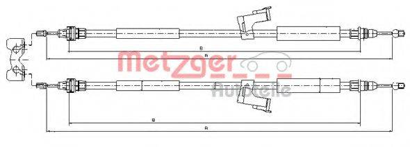 METZGER 108225 Трос, стоянкова гальмівна система