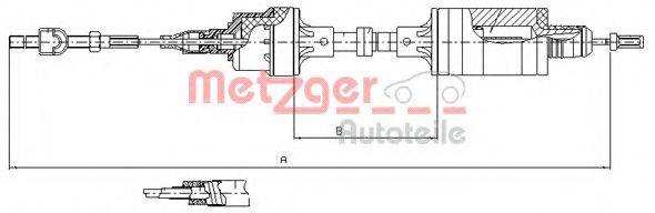 METZGER 112553 Трос, управління зчепленням