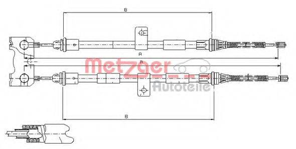 METZGER 115445 Трос, стоянкова гальмівна система