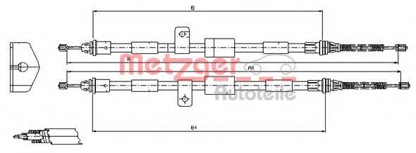 METZGER 115458 Трос, стоянкова гальмівна система