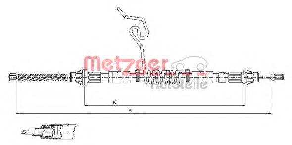 METZGER 115665 Трос, стоянкова гальмівна система