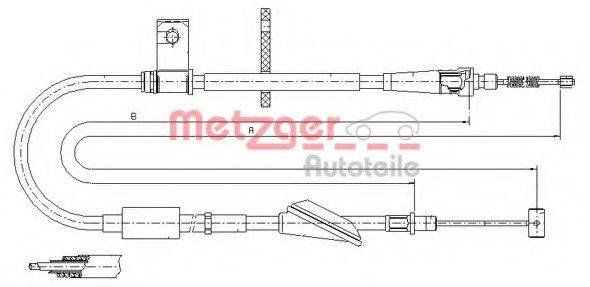 METZGER 115746 Трос, стоянкова гальмівна система