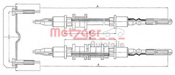 METZGER 115971 Трос, стоянкова гальмівна система