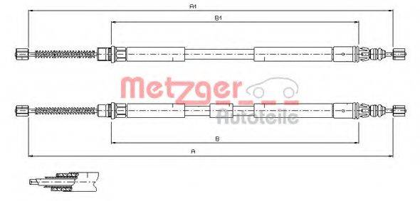 METZGER 116796 Трос, стоянкова гальмівна система