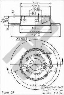 METZGER 14845V гальмівний диск