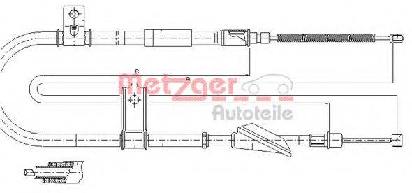 METZGER 172514 Трос, стоянкова гальмівна система