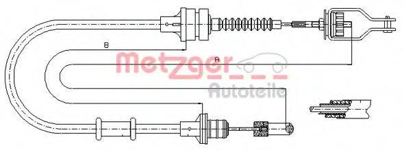 METZGER 180072 Трос, управління зчепленням