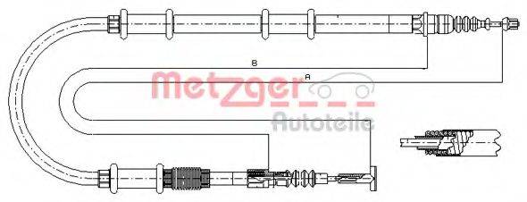 METZGER 49121 Трос, стоянкова гальмівна система