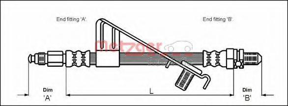 METZGER 4112527 Гальмівний шланг