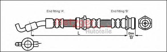 METZGER 4114061 Гальмівний шланг