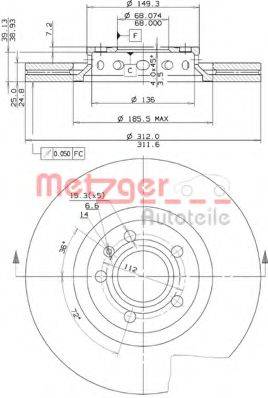 METZGER 24801V гальмівний диск