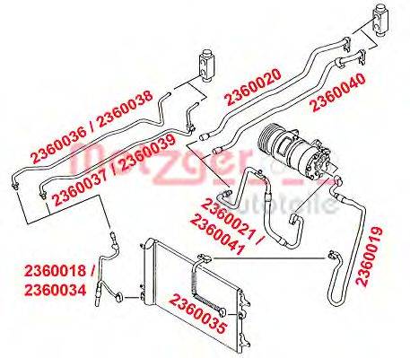 METZGER 2360037 Трубопровід високого/низкого тиску, кондиціонер