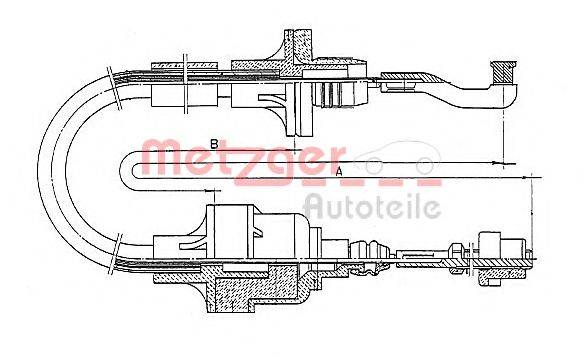 METZGER 112551 Трос, управління зчепленням