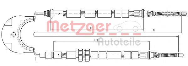 METZGER 105333 Трос, стоянкова гальмівна система