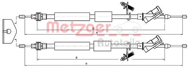 METZGER 105371 Трос, стоянкова гальмівна система