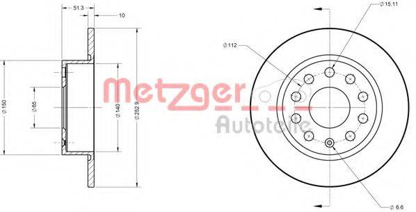 METZGER 6110036 гальмівний диск