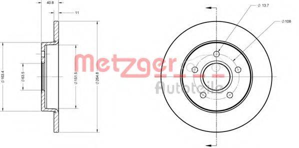 METZGER 6110088 гальмівний диск