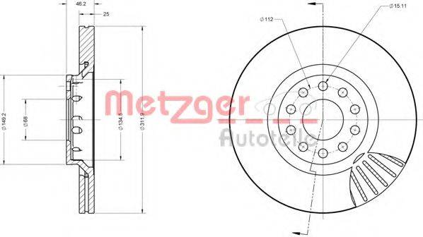 METZGER 6110100 гальмівний диск