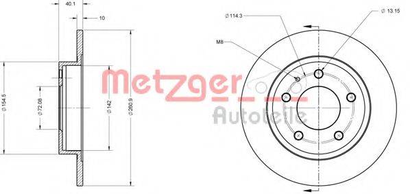 METZGER 6110131 гальмівний диск