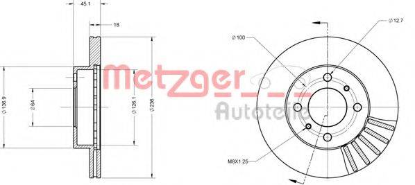 METZGER 6110143 гальмівний диск