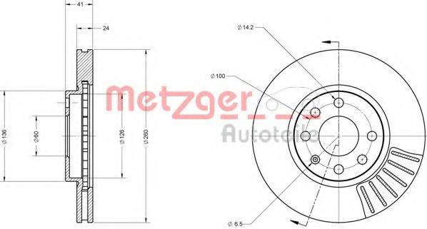 METZGER 6110145 гальмівний диск