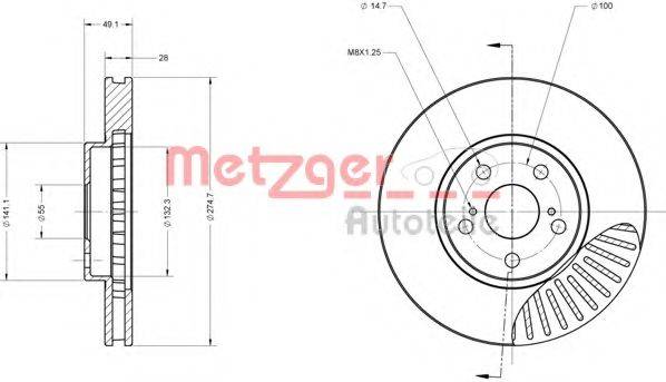 METZGER 6110315 гальмівний диск